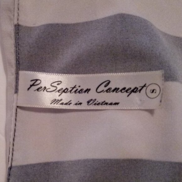 Per Seption Concept striped sheer double layer blouse sz S - Picture 4 of 8